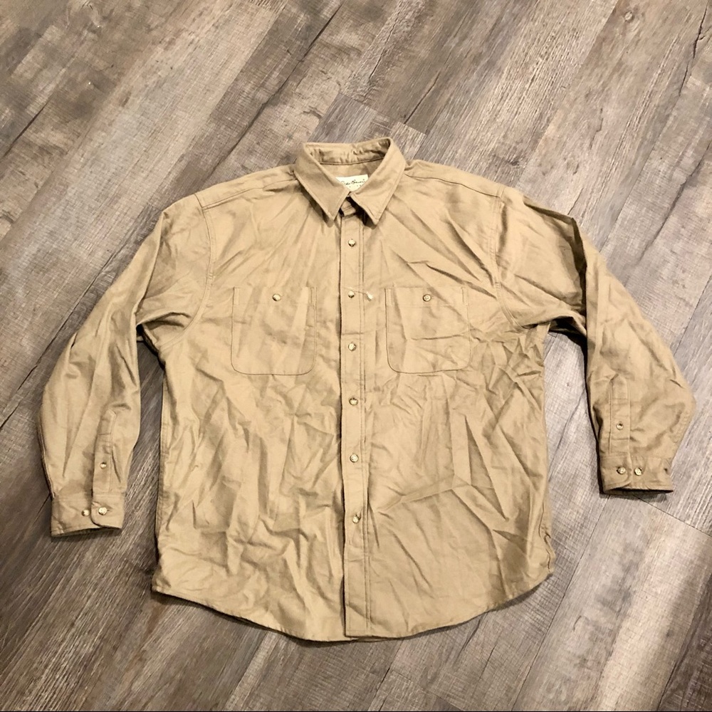 Eddie Bauer Vintage NWT Mens 100% Cotton Flannel Shirt Large Button Down USA